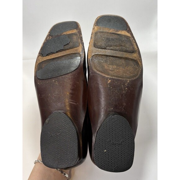 Chanel Square Toe Low Heel Black Leather Classic CC Logo Pumps EU Sz 35.5 5.5 - Picture 10 of 12